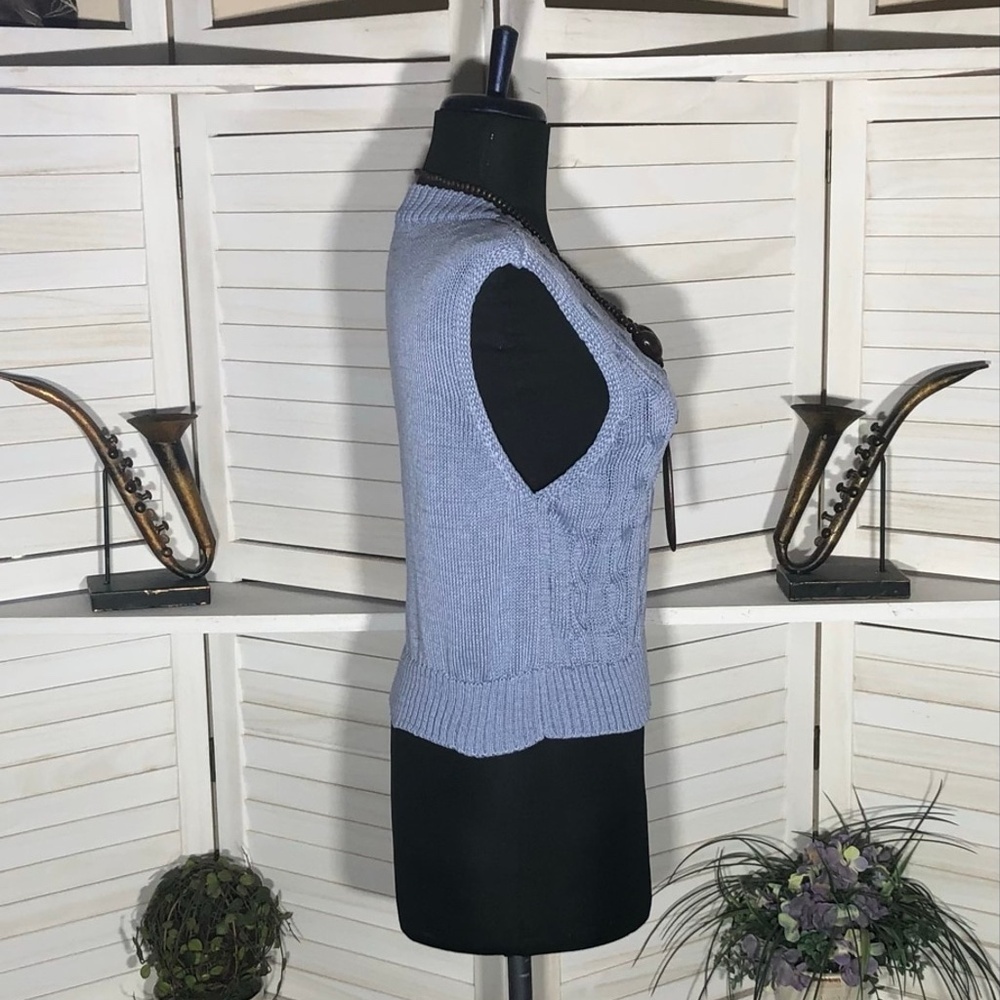 vintage Y2K sweater vest preppy style cable knit academia school girl grunge s - Picture 3 of 8